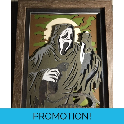 Scream Ghost 8x10 3D Shadow Box Fan Art Scream Ghost 8x10 3D Shadow Box Fan Art