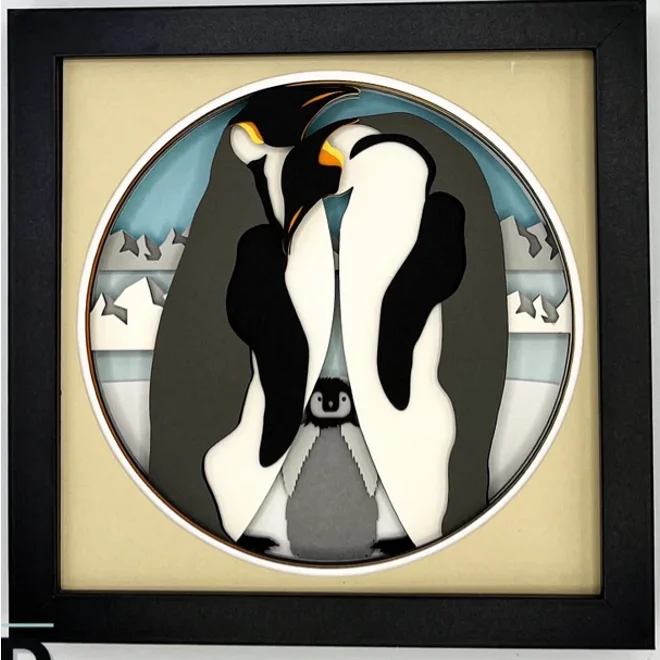 Additional Image for Emperor Penguins 8x8 3D Shadow Box Art