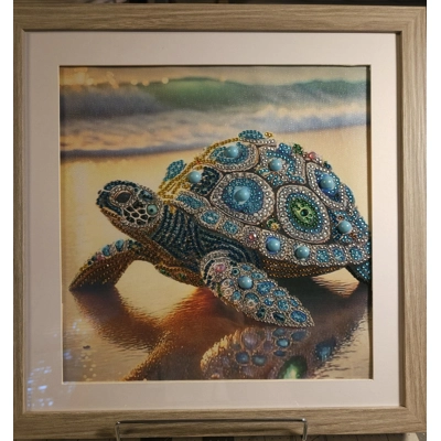 Sea Turtle 12x12 Rhinestone Art