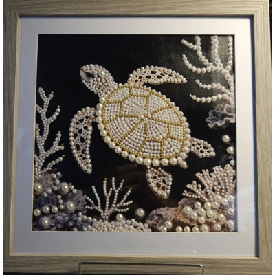 Sea Turtle Pearls 12x12 Framed Art