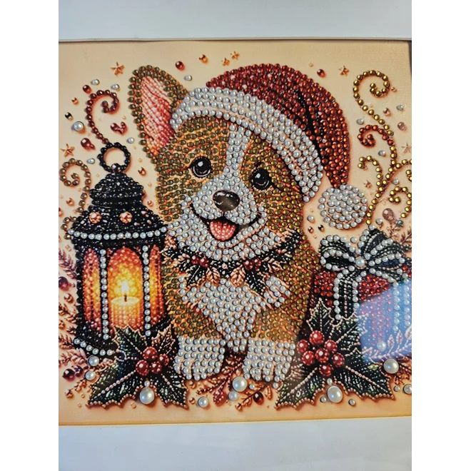 Additional Image for Shiba Inu Christmas 12x12 Framed Rhinestone Art