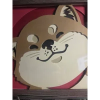 Shiba Inu Smiles 8x8 3D Shadow Box Art