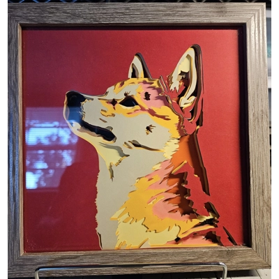 Regal Shiba Inu 8x8 3D Framed Art