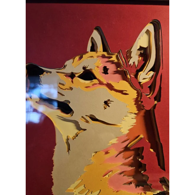 Additional Image for Regal Shiba Inu 8x8 3D Framed Art