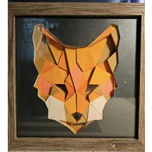 Shiba Inu Polygon 8x8 3D Art Piece
