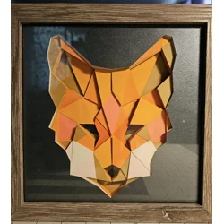 Shiba Inu Polygon 8x8 3D Art Piece