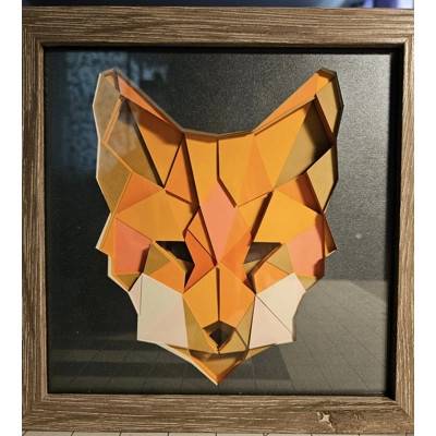 Shiba Inu Polygon 8x8 3D Art Piece
