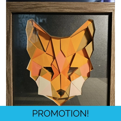 Shiba Inu Polygon 8x8 3D Art Piece