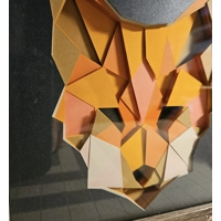 Shiba Inu Polygon 8x8 3D Art Piece