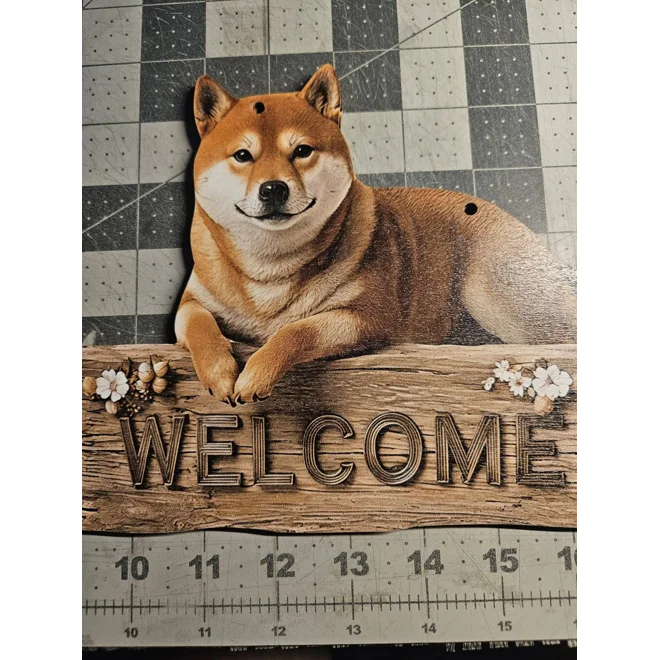 Additional Image for Shiba Inu Welcome Sign 8x6