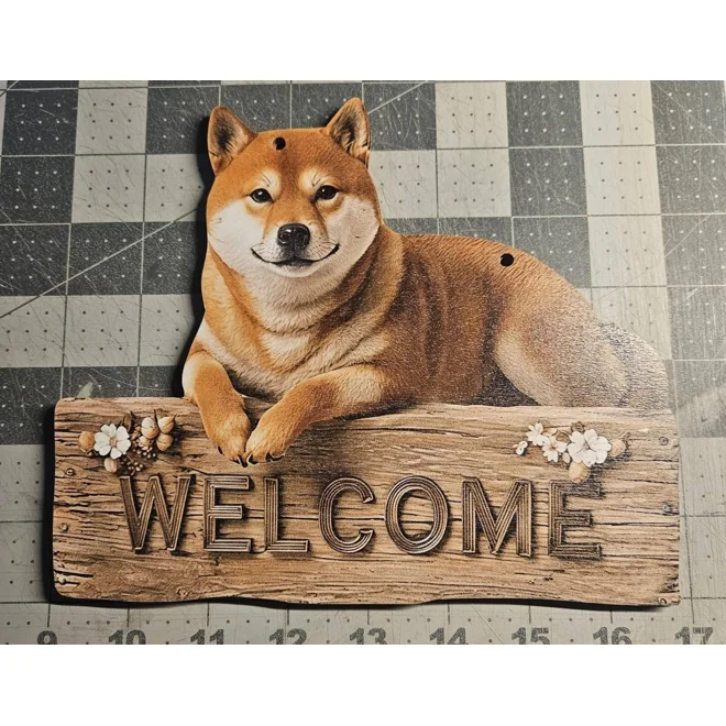 product Image for Shiba Inu Welcome Sign 8x6