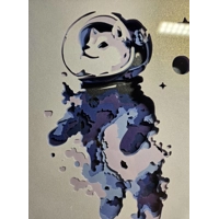 Shiba Inu Astronaut in Blues 8x8 3D Shadow Box