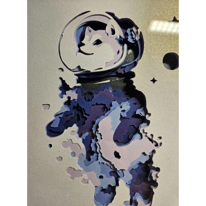 Additional Image for Shiba Inu Astronaut in Blues 8x8 3D Shadow Box