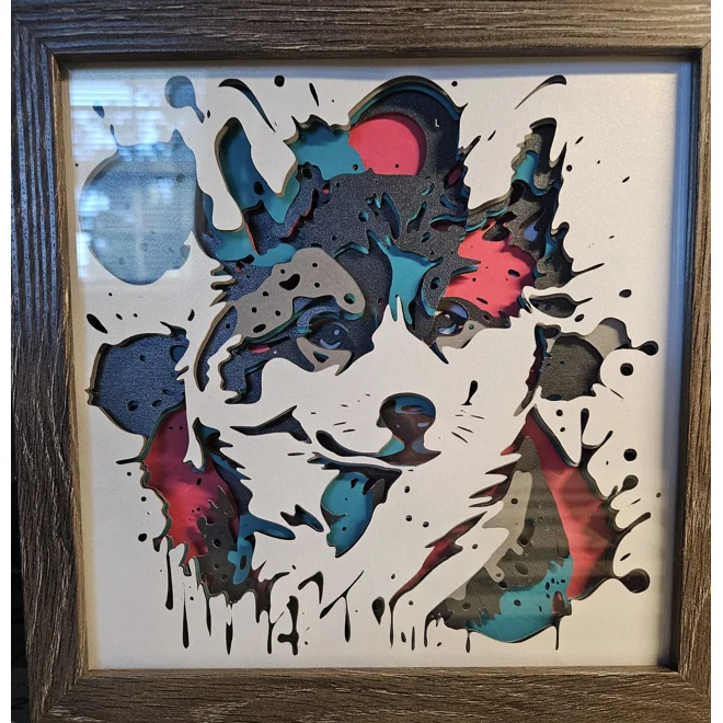 product Image for Black Shiba Inu Splash 8x8 3D Shadow Box