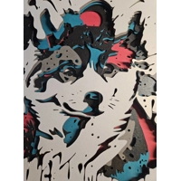 Black Shiba Inu Splash 8x8 3D Shadow Box