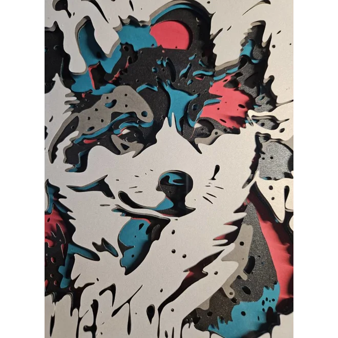 Additional Image for Black Shiba Inu Splash 8x8 3D Shadow Box