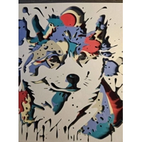 Cream Shiba Inu Splash 8x8 3D Shadow Box