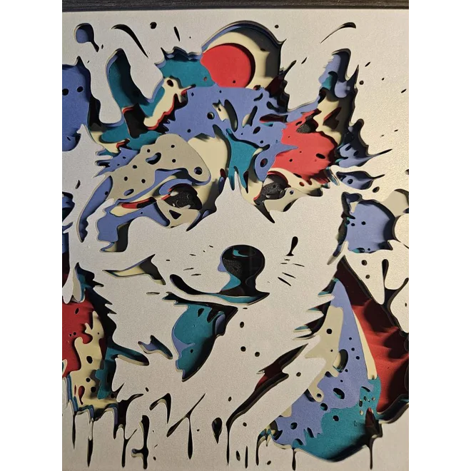 Additional Image for Cream Shiba Inu Splash 8x8 3D Shadow Box