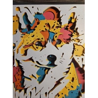 Red Shiba Inu Splash 8x8 3D Shadow Box