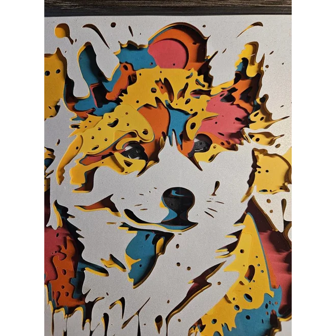 Additional Image for Red Shiba Inu Splash 8x8 3D Shadow Box