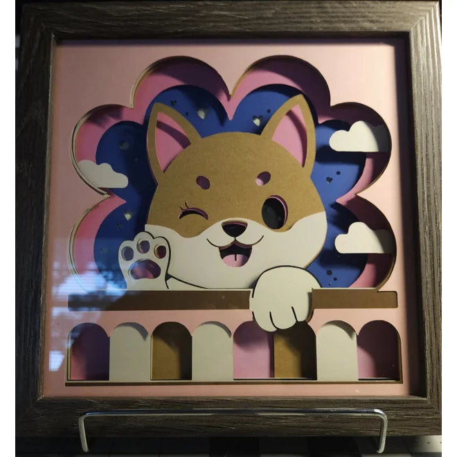 product Image for Shiba Wink 8x8 3D Shadow Box Art