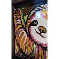 Sloth 8x8 3D Shadow Box Art