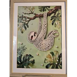Sloth Pearls 12x16 Framed Art