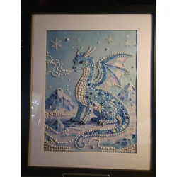 Snow Dragon 18x22 Framed Pearl Art