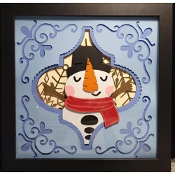 Snowman 8x8 3-D Shadow Box Art