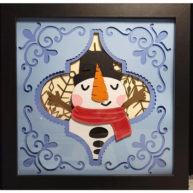 product Image for Snowman 8x8 3-D Shadow Box Art