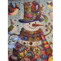Festive Snowman 12x12 Framed Rhinestone Art