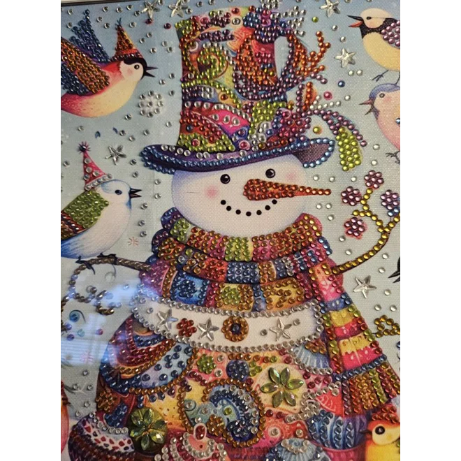 Additional Image for Festive Snowman 12x12 Framed Rhinestone Art