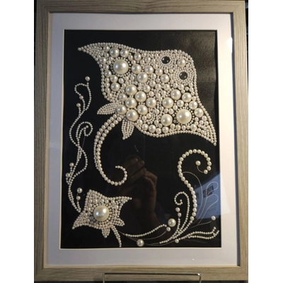 Stingrays in Pearls 12x16 Framed Art