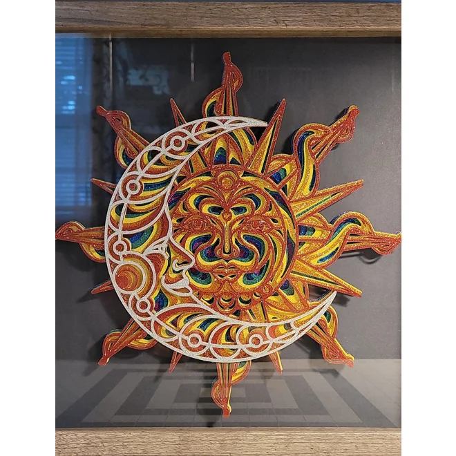 product Image for Sun Moon Rainbow Glitter 12x12 3D Shadow Box Art