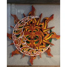 Sun Moon Rainbow Mixed Media 3D Shadow Box Art
