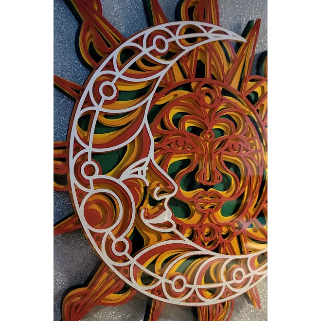 Additional Image for Sun Moon Rainbow Mixed Media 3D Shadow Box Art