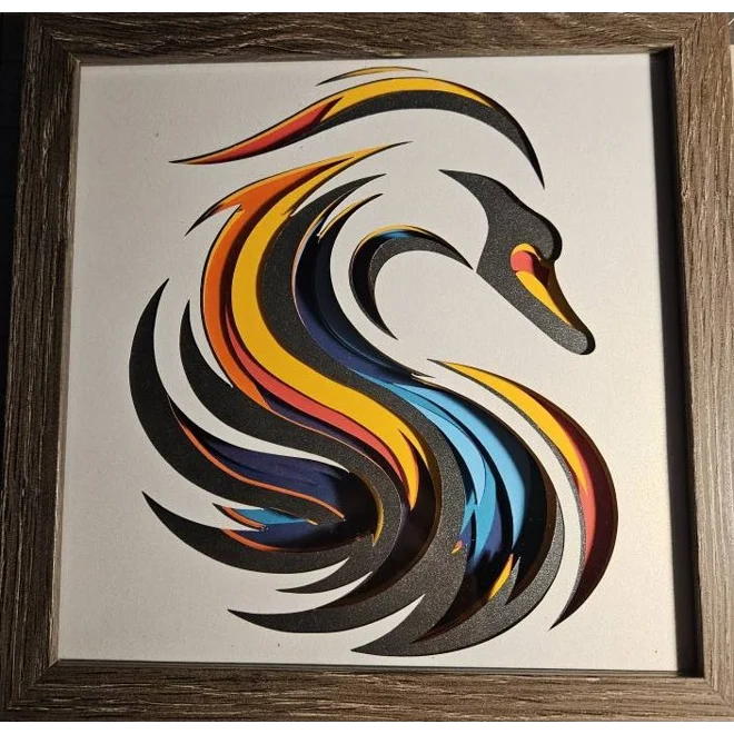 Additional Image for Swan Paint Splash 8x8 3D Art