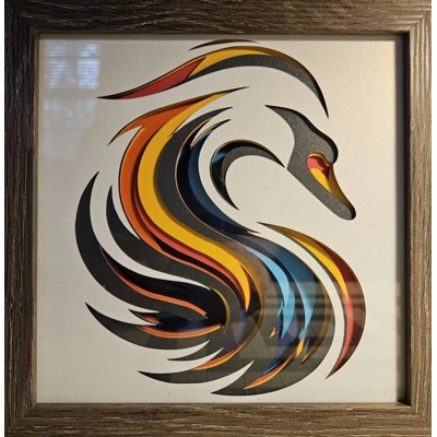 Swan Paint Splash 8x8 3D Art Swan Paint Splash 8x8 3D Art