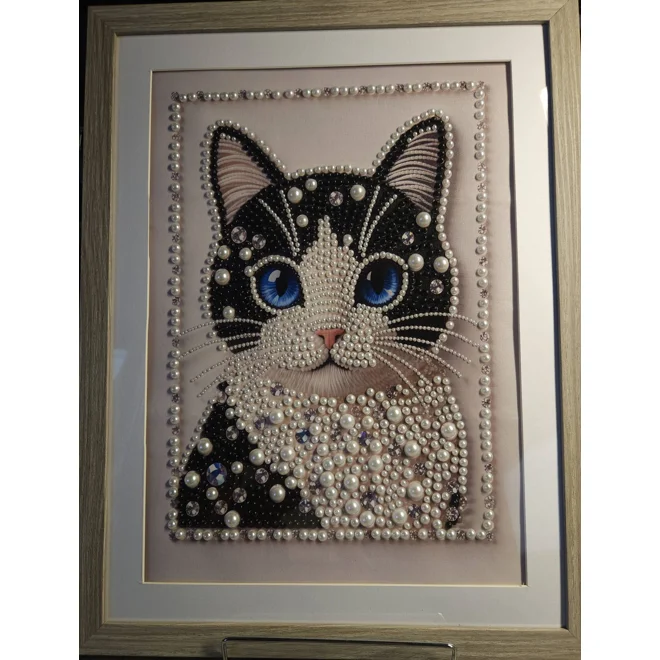 product Image for Tuxedo Cat Pearls 12.16 Framed Art