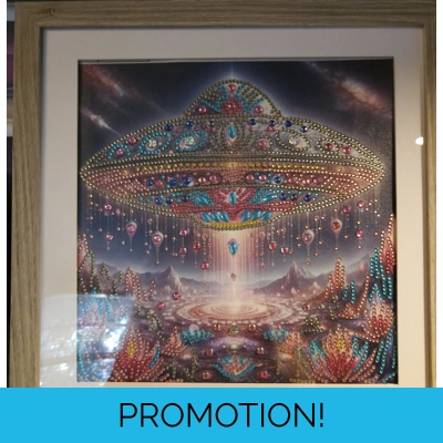 UFO 12x12 Framed Rhinestone Art UFO 12x12 Framed Rhinestone Art
