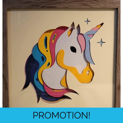 Unicorn Rainbow 8x8 3D ..