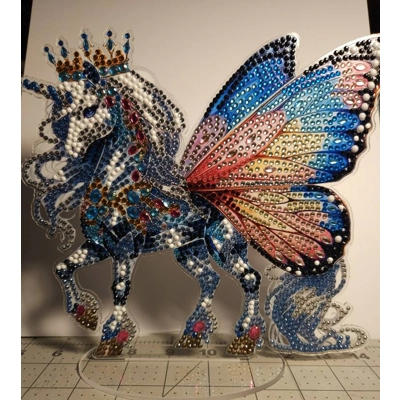 Table Top Unicorn Butterfly Table Top 8x10 Rhinestone Art