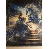 Unicorn Princess 12x12 Framed Rhinestone Art