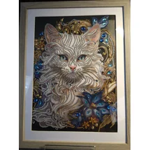 White Cat 12x16 Framed ..