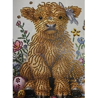 Wooly Cow Flowers 12x12 Framed Rhinestone Art