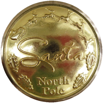 1 1/8" SANTA GOLD BUTTON