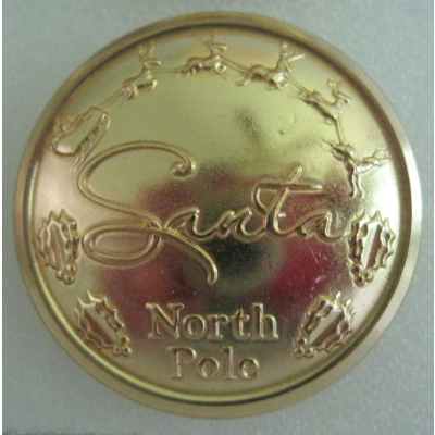 1 1/8' SANTA BRIGHT BRASS BUTTON
