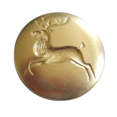 6 PACK OF 1 1/8" BRIGHT BRASS REINDEER