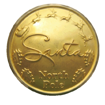 1 1/8" SANTA SATIN GOLD BUTTON