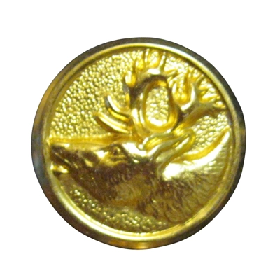 6 EA 7/8" GOLD REINDEER HEAD SEW ON BUTTON